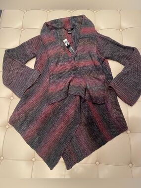 89th & Madison Multicolor Purple and Pink Open Cardigan